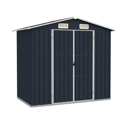 Abris de jardin gris métal 205 x 183 x 129 cm