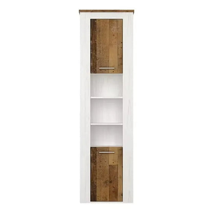 Colonne de salle de bain en bois marron et blanc