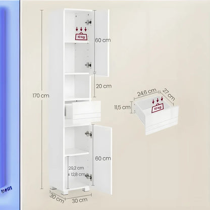 Meuble rangement colonne de salle de bain réglable