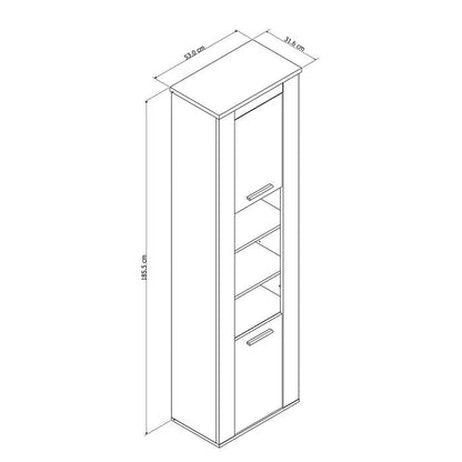 Colonne de salle de bain en bois marron et blanc