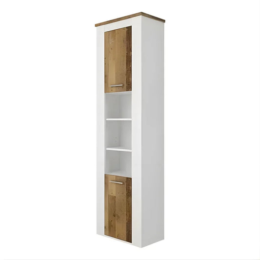 Colonne de salle de bain en bois marron et blanc